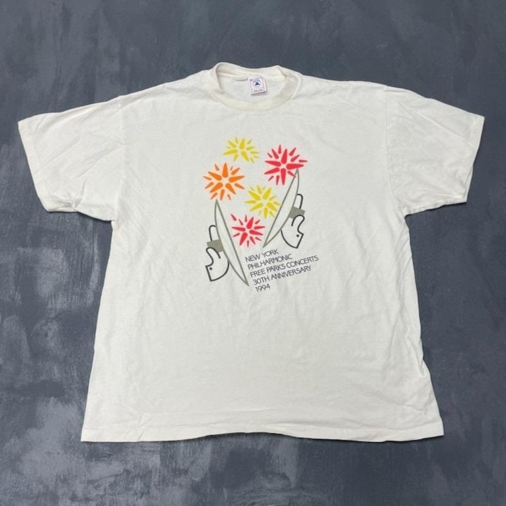 Vintage NY Philharmonic Concert T Shirt Mens XL White 1990s Delta